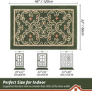 BEQHAUSE Dirt Trapper Door Mat 32" x 48", Non-Slip Entryway Rugs Washable, Floor Mat Stain Resistant and Absorbent Welcome Mat for Front Back Door, Muddy Wet Shoes & Paws, Green and Vining Floral