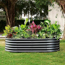 Land Guard 6x3x1.5ft Galvanized Raised Garden Bed Kit, Metal Planter Boxes Outdoor, Oval Metal Raised Garden Bed for Vegetables, Flowers (Dark Gray) by GreenHaven Gardens