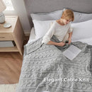Bedsure Cable Knit Throw Blanket for Couch Bed - Breathable Chenille Chunky Knit Throw Blanket for Decorative Gift, GentleSoft Cozy and Warm for Winter and All Seasons, Grey, 50x60 Inches by CozyNest Decor