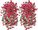 INSPRING Artificial Faux Outdoor Outside Flowers Plants, 2 PCS Fake Silk UV Resistant Look Real Hotpink Daisy Trailing Vines for Front Door Porch Planter Urn Patio Balcony Decoration by CozyNest Decor