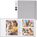 Vienrose Linen 3-Ring Photo Album Holds 250 Photos, 200 4x6 Photos and 50 6x8 Pictures, Picture Album with Multiple Size Pockets, Memory Book for Family Wedding Anniversary Baby, Grey by TinyTreasures Baby Boutique