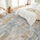 Area Rug for Living Room: 12x15 Washable Neutral Abstract Modern Soft Rugs Non Slip Indoor Floor Stain Resistant Large Carpet for Bedroom Dining Room Office Nursery - Blue Brown by TinyTreasures Baby Boutique