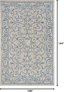 JONATHAN Y SMB106C-9 Charleston Vintage Filigree Textured Weave Indoor Outdoor Area Rug Classic Coastal Easy Cleaning Bedroom Kitchen Backyard Patio Non Shedding, 9 X 12, Gray/Navy by GreenHaven Gardens