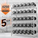 IZEUK 4250 LBS Garage Shelving Wide Storage Shelves 5 Tier Metal Shelves Heavy Duty Adjustable Utility Shelf Rack Chrome 17.7" D x 47.2" W x 70.4" H by CozyNest Decor