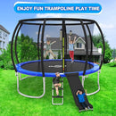Trampoline Slide, 10FT 12FT 14FT 15FT 16FT Trampoline Universal Slides, Trampoline Accessories with Cushioning Effect, Suitable for Children to Climb Up and Slide Down, Safety Slider (Silver) by TinyTreasures Baby Boutique