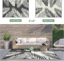 GENIMO Outdoor Rug 6' x 9' Waterproof for Patios Clearance, Reversible Plastic Straw Camping Carpet, Large Area Rugs Mats for RV, Picnic, Backyard, Deck, Balcony, Porch, Beach, Yellow&Grey by CozyNest Decor