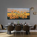 Yuaxker Sunflower Flower Wall Art Modern Yellow floral Canvas Painting Positive Trendy Wall Decor Artwork for Living Room Bedroom Dining Room Office Home Decor 24x48inch by CozyNest Decor