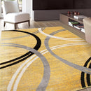 Rugshop Modern Wavy Circles Design Area Rug 10' x 14' Yellow by TinyTreasures Baby Boutique
