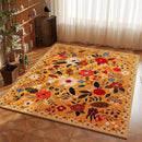 Area Rug 4x6 Rug Washable Boho Rugs Non Slip Low Pile Floral Small Carpet for Bedroom, Bedside, Kids Room, Office, Dining Room(Yellow) by CozyNest Decor