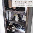 RedLemon Bookshelf with Storage Cabinet, 72" Tall Farmhouse Bookcase with Adjustable Shelves and Barn Door, 4 Tier Office Wood Bookshelf with Drawer for Office Library Living Room (Dark Rustic Oak) by CozyNest Decor