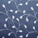 MIUCO Floral Embroidery Semi Sheer Curtains Faux Linen Grommet Window Curtains for Living Room 52 x 63 Inch 2 Panels, Navy Blue by CozyNest Decor