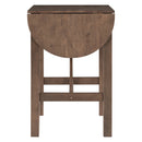 3-Piece Wood Counter Height Drop Leaf Dining Table Set with 2 Upholstered Dining Chairs for Small Place, Brown