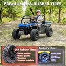 sopbost 24V 10Ah 2 Seater Ride On Car with Remote Control Battery Powered Ride On Toy Electric 4x4 Kids UTV with Large Dump Bed, 4x75W Motors, Blue by TinyTreasures Baby Boutique