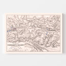 Vintage Map of the Battles of Champaubert & Vauchamps, 1814