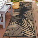 GENIMO Outdoor Rug 2.5' x 8' Waterproof for Patios Clearance, Reversible Outdoor Plastic Straw Camping Rug Carpet, Large Area Rugs Mats for RV, Camper, Deck, Balcony, Porch, Beach, Picnic, Black&Brown by CozyNest Decor