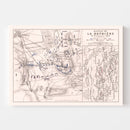 Vintage Map of the Battle of La Rothiere, 1814