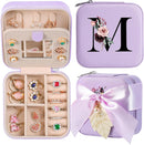 AYGXU Travel Jewelry Box for Women and Girls - Small Case With Initial A-Z - Teacher Gifts by TinyTreasures Baby Boutique
