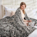 GONAAP Fuzzy Faux Fur Throw Blanket Twin Size Frosty Black Super Soft Cozy Plush Fuzzy Shaggy Blanket for Couch Sofa Bed (Frosty Black, Twin(60"x80")) by CozyNest Decor