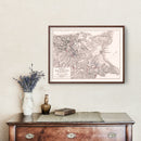 Vintage Map of the Battles In Front of Bayonne, 1813