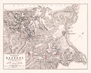 Vintage Map of the Battles In Front of Bayonne, 1813