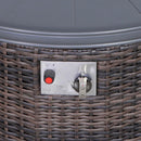Outdoor Fire Pit Table With Lid - Espresso