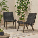 Lounge Chair With Stunning Rope Weave Design, Set of 2 - Black by HouseOfZazla