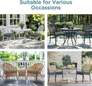 Codi Round Outdoor Chair Cushions 15 Inch, Patio Bistro Cushion Set of 2, Waterproof with Adjustable Straps, Grey 15x15'' by GreenHaven Gardens