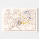 Vintage Map of the Battle of Hanau, 1813