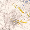 Vintage Map of the Battle of Hanau, 1813