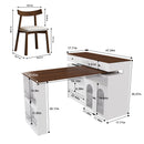 Retro Kitchen Island Set With Chairs, Extendable & Rotating Table, 4 Drawers & Door Cabinets by HouseOfZazla