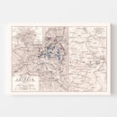 Vintage Map of the Battle of Leipzig, 1813
