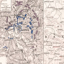 Vintage Map of the Battle of Leipzig, 1813
