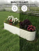 2 Pcs Raised Garden Beds Outdoor 8x2x1.5ft - Galvanized Steel Planter Box for Vegetables, Flowers, Rust-Resistant Garden Box, Easy Assembly Raised Beds, Durable Planters for Outdoor Plants, Beige by GreenHaven Gardens