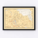 Vintage Map of Rupert's Land on Hudson Bay, 1862