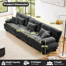 Modular Sectional Sofa Cloud Couch 3-Seater Deep Seat Sofa Couch, Oversized Couch Bed Sectional Couch with Round Bolster Armrests 5 Pillows, Modern Sofa Chair Comfy Couch(Gray) by CozyNest Decor