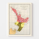 Vintage Map of New Zealand 1862