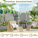 Casaphoria Metal Raised Garden Bed with Trellis and Wheels, 47"x47"x16" Planter Box for Climbing Plants, Vegetables & Vines, Features Drainage Holes and Privacy Screen (Grey-Louvered) by GreenHaven Gardens