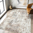 4x6 Rug Washable Area Rugs: Abstract Modern Soft Stain Resistant Indoor Floor Accent Non Slip Carpet for Living Room Entryway Kitchen Bedroom Nursery Office Bedside Home House Decor- Brown by TinyTreasures Baby Boutique