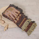 Boho Throw Blanket for Bed with Tassels,100% Cotton Ultra Soft and Cozy Large Blanket Elephant Printed Farmhouse Decor Bed Blankets,60"×80" All Season Rustic Throw for Sofa Couch Chair-Brown by CozyNest Decor