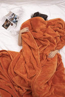 Mellowdy Extra Thick Hearty Plush Flannel Blanket (Burnt Orange, 60x80) - 500GSM Twin Size Warm Blanket for Winter, Fall | Soft, Fluffy, Cuddly, Perfect for Bed, Oversized Throw for Couch, Sofa by CozyNest Decor