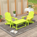 WO Home Furniture Adirondack Chairs Table Set of 3 PCS Outdoor Folding Chairs Coffee Table Weather/UV Resistant for Lawn, Garden, Bon Fire, Balcony (Lime) by GreenHaven Gardens
