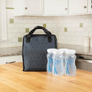 Dr. Brown's Fold & Freeze Bottle Tote, Travel Baby Bottle Insulated Cooler Bag, Store Up to 6 Baby Bottles, Black, BPA Free by TinyTreasures Baby Boutique