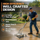 EDOU Direct 20 Inch Pressure Washer Surface Cleaner - Dual Handle Concrete Cleaner, Wheels - Driveway Pressure Washer Attachment, 4,500 PSI Max - Includes Quick Connector Kit - Silver by GreenHaven Gardens
