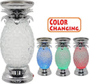 YAKii 9.5" Pineapple LED Color Changing Shine Lamp,Swirling Water Waves Lamp Kid Safe Battery/USB Cable Operated,Table Lamp Candle Holder Table Decoration Silver(Pack of 2) by CozyNest Decor