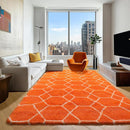 ONASAR Rugs for Living Room Bedroom, 5x8 Washable Fluffy Orange and White Area Rug, Geometric Boho Soft Plush Shaggy Fuzzy Floor Carpet for Nursery Kids Girls Boys Teen Dorm Home Decor Aesthetic by TinyTreasures Baby Boutique
