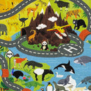 KC Cubs 5x7 Animal Safari Toy Car Road Rug – Educational Play Mat Carpet for Kids, Toddlers, Nursery, Classroom, Playroom, Baby Daycare, Boys & Girls by TinyTreasures Baby Boutique