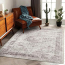Washable Area Rug 4'x6' Floral red Traditional Floor Cover Foldable Thin Rugs Retro Kitchen Indoor Distressed Non Slip Carpet Floral Print Mat Bedroom Living Room by TinyTreasures Baby Boutique
