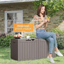 32 Gallon Deck Box Lockable Resin Indoor Outdoor Storage Box waterproof Outdoor Container for Patio Furniture, Pool Accessories, Cushions, Garden Tools, Sports Equipment by CozyNest Decor