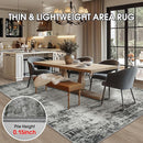 Washable Rug 6x9 Area Rugs, Abstract Washable Rugs with Non-Slip Backing, Stain Resistant Indoor Floor Carpet for Bedroom Dining Room Table Nursery Hallway Home Office-Black/Gray by TinyTreasures Baby Boutique