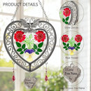 KY&BOSAM Heart Suncatchers I Love You Nana Tree of Life Stained Glass Panels Hangings for Windows Wind Chime Home Garden Outside Decor with Pressed Real Flower Heart in Glass Birthday Gifts for Women by GreenHaven Gardens